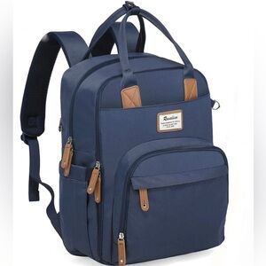Ruvalino Classic Diaper Bag Backpack, Navy Blue, Unisex, EUC!